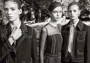Новые образы от Prada представлены в роскошном таинственном саду